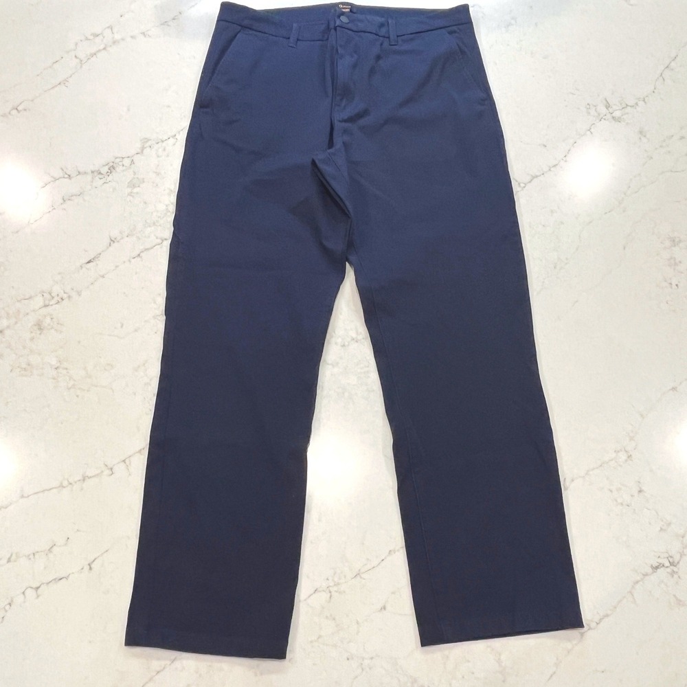 Quince Organic Cotton Stretch Chino Mens 36x30 Navy Flat Front Straight Classic